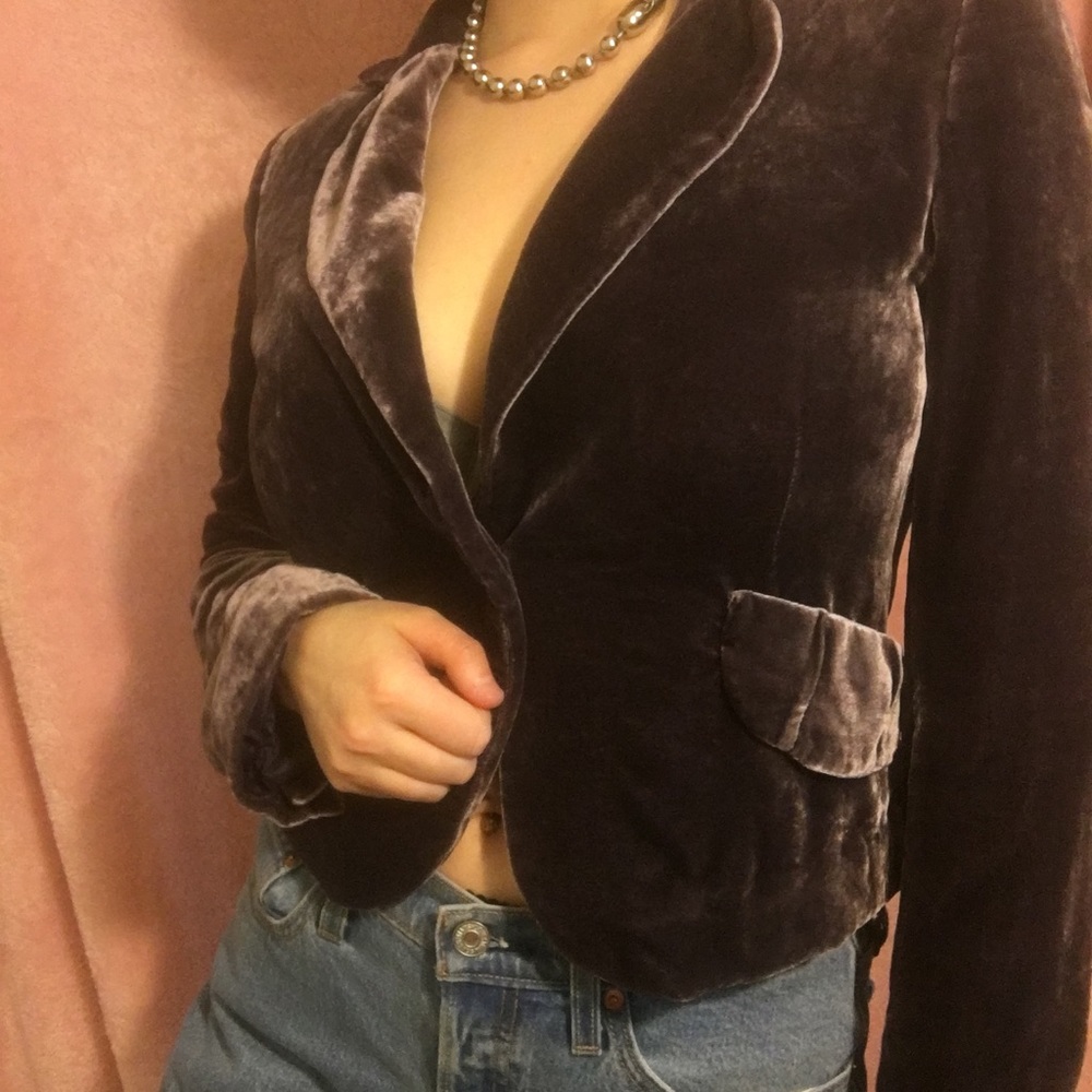 BGBG Shiny Silk Velvet Blazer